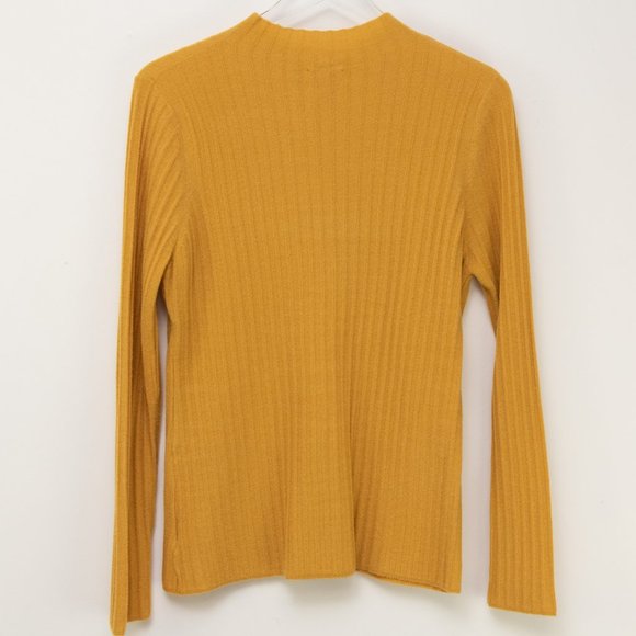 Kerisma Mock Neck Sweater Lightweight Nylon Mustard Yellow Size Medium / Large - Picture 2 of 6